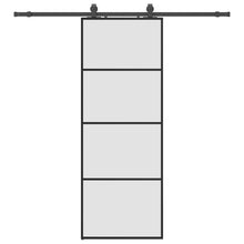 Schuifdeur met beslagset 76x205 cm ESG glas zwart