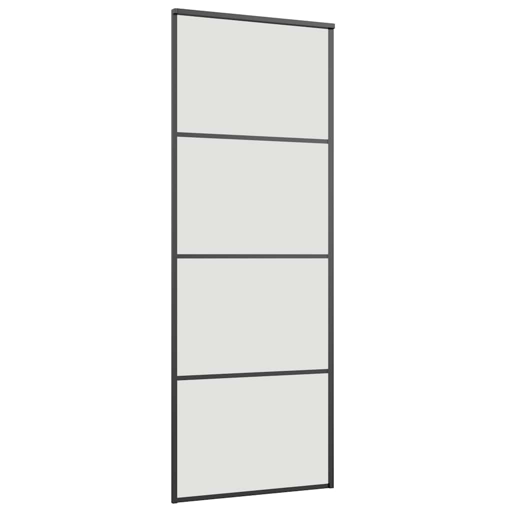 Schuifdeur met beslagset 76x205 cm ESG glas zwart