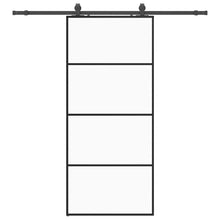 Schuifdeur met beslagset 90x205 cm ESG glas zwart