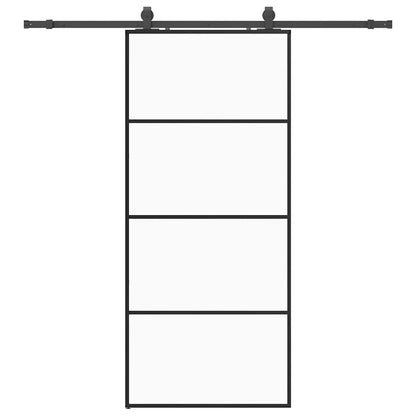 Schuifdeur met beslagset 90x205 cm ESG glas zwart