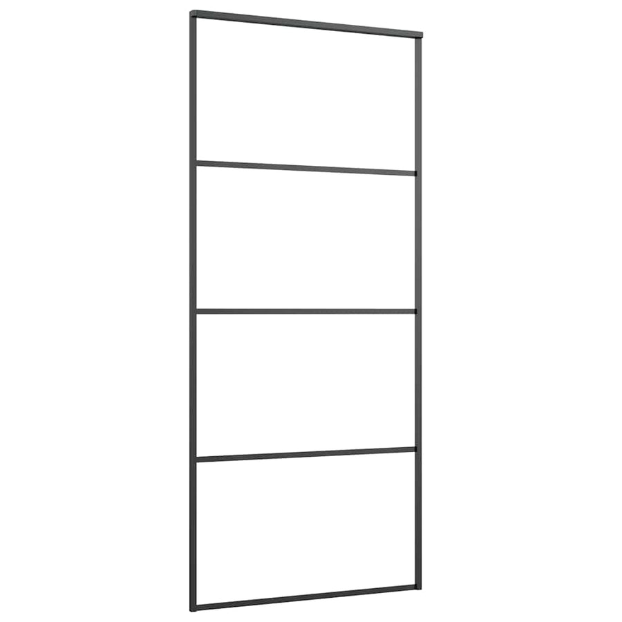 Schuifdeur met beslagset 90x205 cm ESG glas zwart