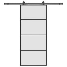 Schuifdeur met beslagset 90x205 cm ESG glas zwart