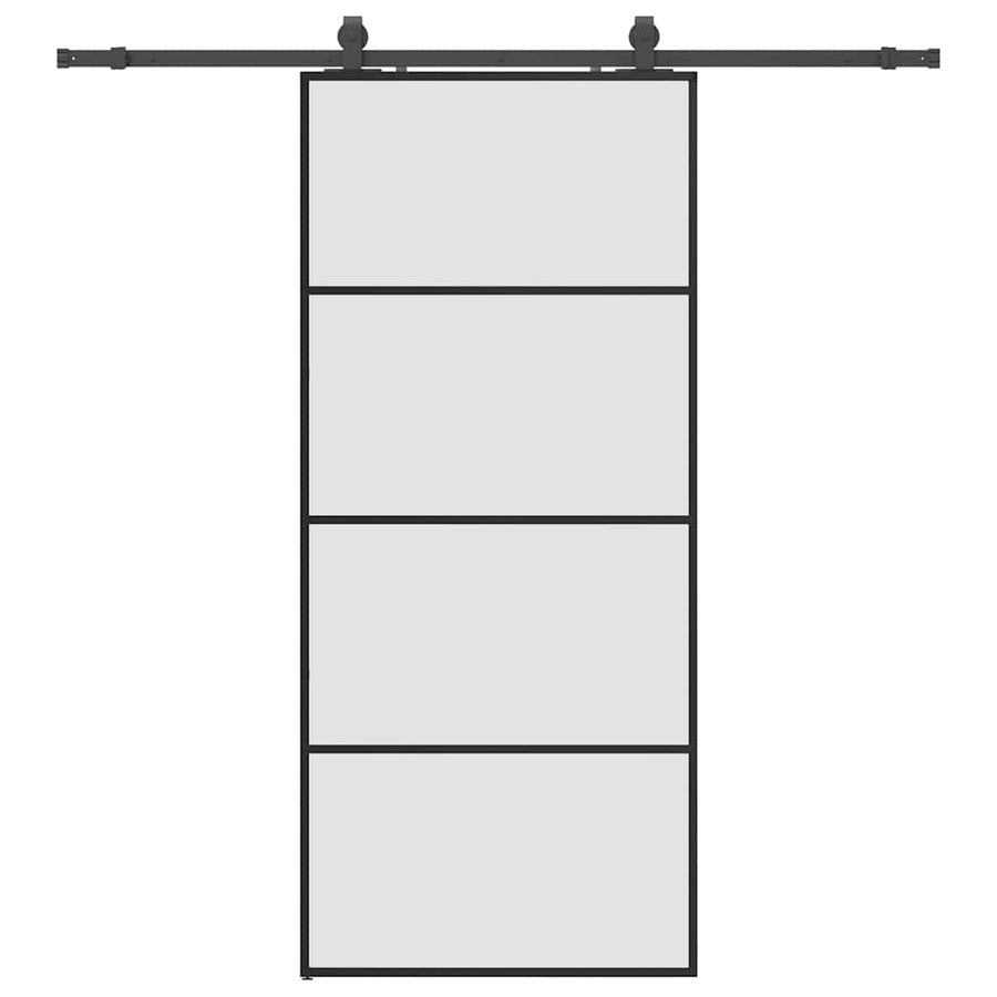 Schuifdeur met beslagset 90x205 cm ESG glas zwart