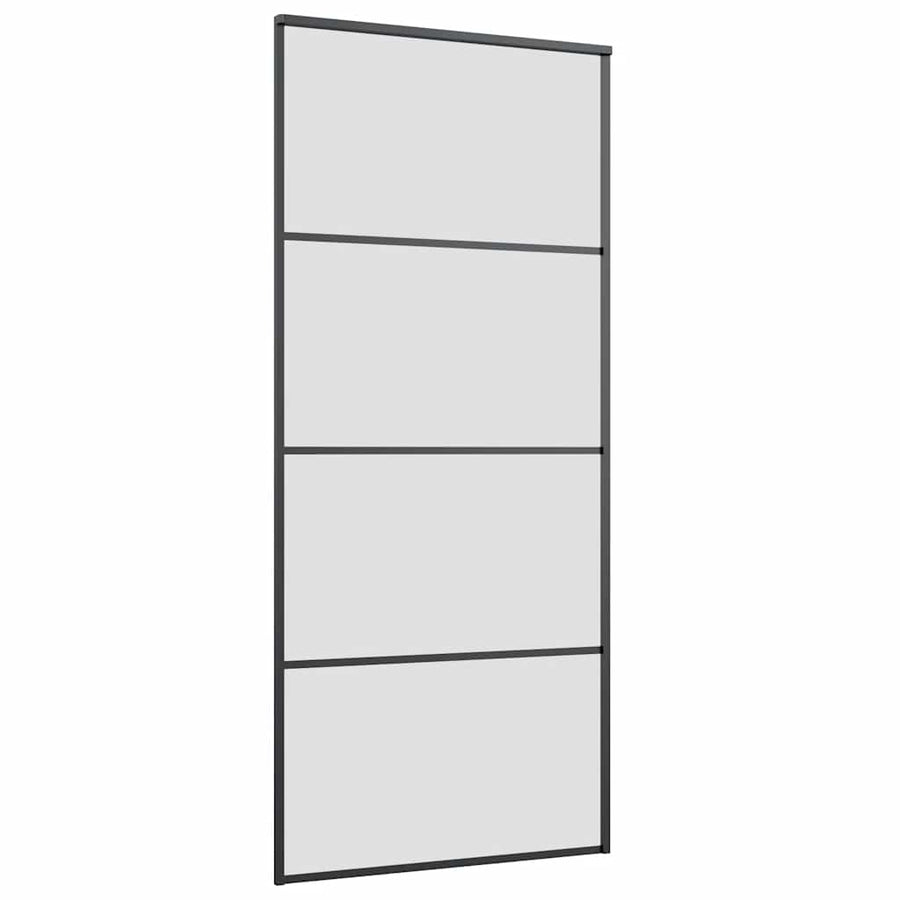 Schuifdeur met beslagset 90x205 cm ESG glas zwart