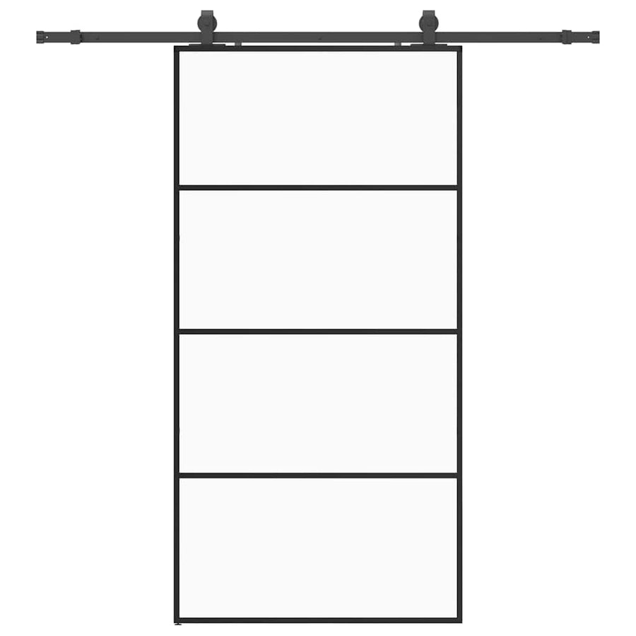 Schuifdeur met beslagset 102,5x205 cm ESG glas zwart