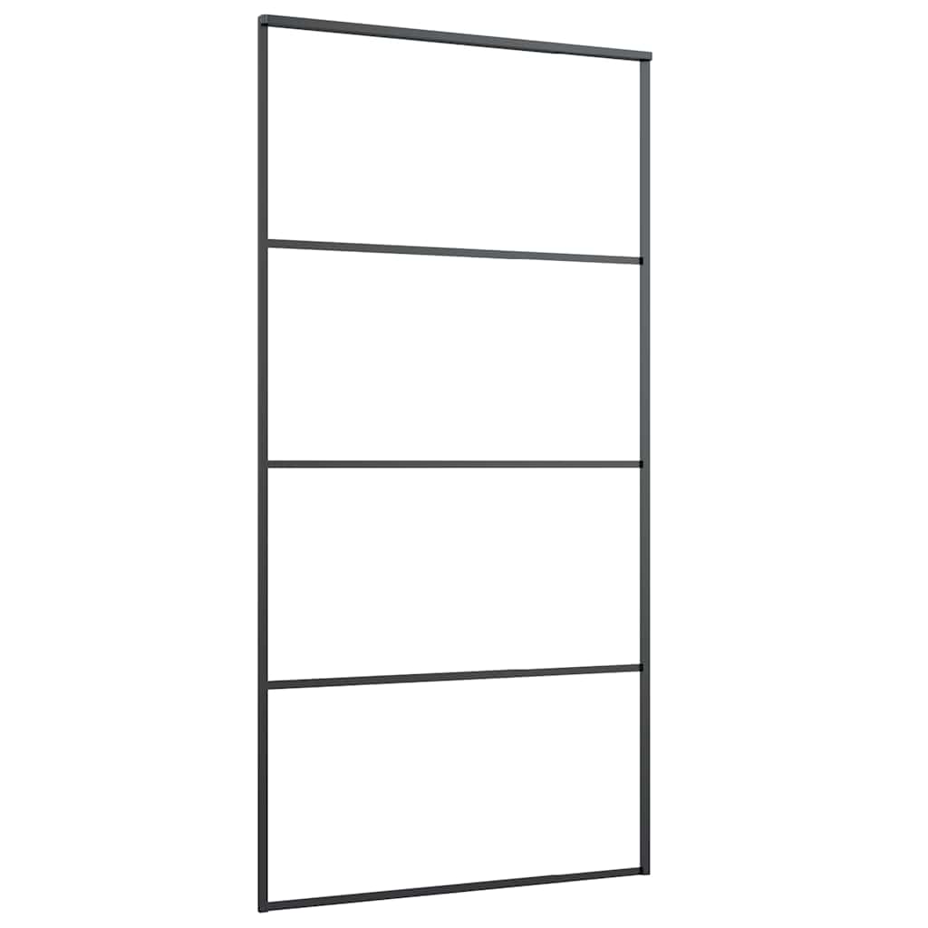 Schuifdeur met beslagset 102,5x205 cm ESG glas zwart