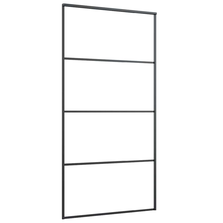 Schuifdeur met beslagset 102,5x205 cm ESG glas zwart