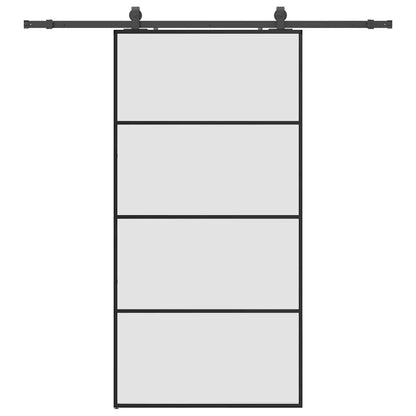 Schuifdeur met beslagset 102,5x205 cm ESG glas zwart
