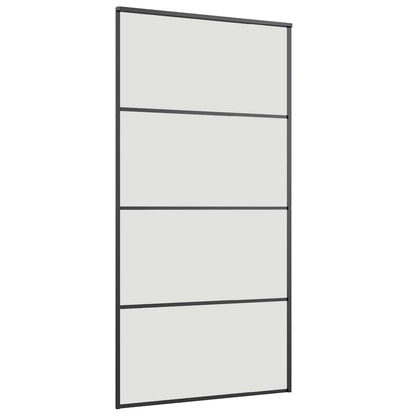 Schuifdeur met beslagset 102,5x205 cm ESG glas zwart