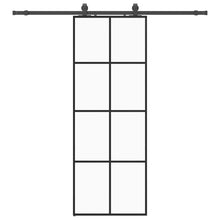 Schuifdeur met beslagset 76x205 cm ESG glas zwart
