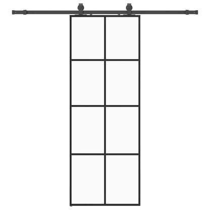 Schuifdeur met beslagset 76x205 cm ESG glas zwart
