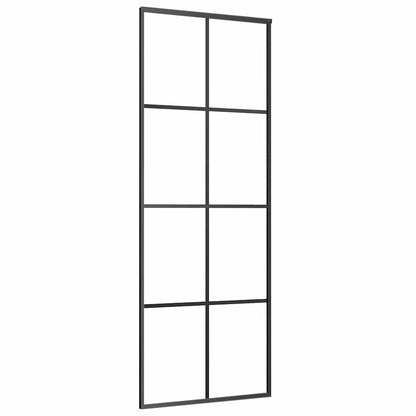 Schuifdeur met beslagset 76x205 cm ESG glas zwart