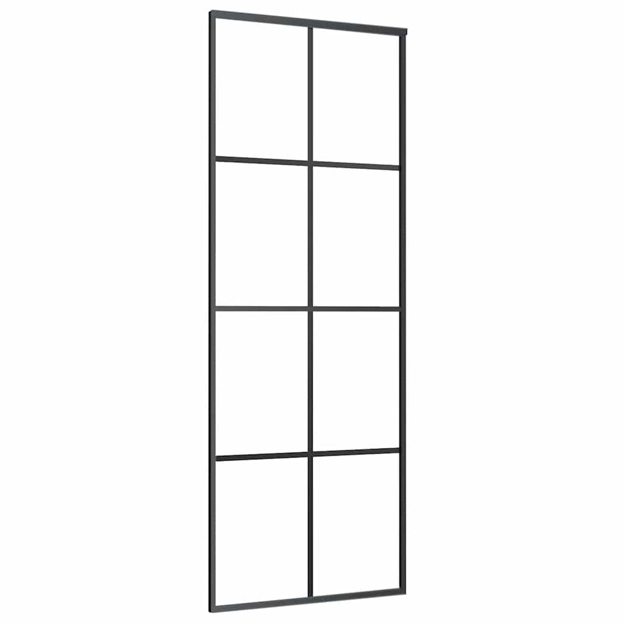 Schuifdeur met beslagset 76x205 cm ESG glas zwart