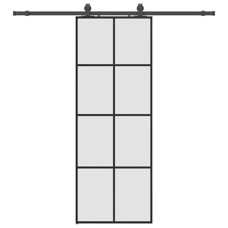 Schuifdeur met beslagset 76x205 cm ESG glas zwart