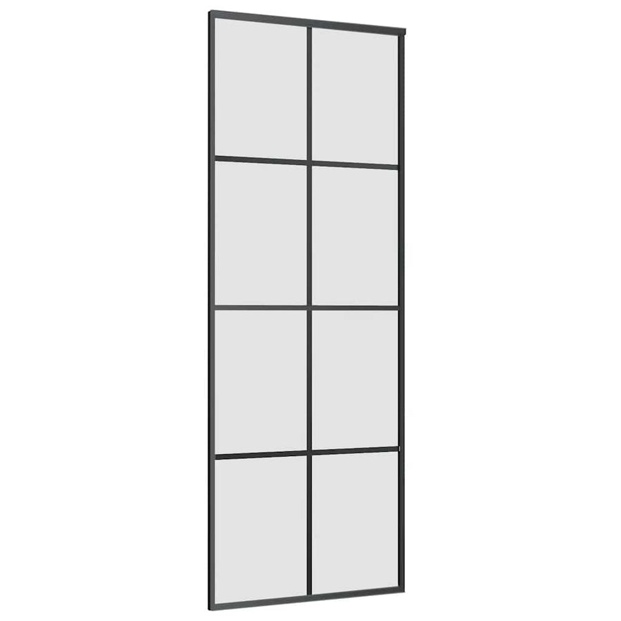 Schuifdeur met beslagset 76x205 cm ESG glas zwart