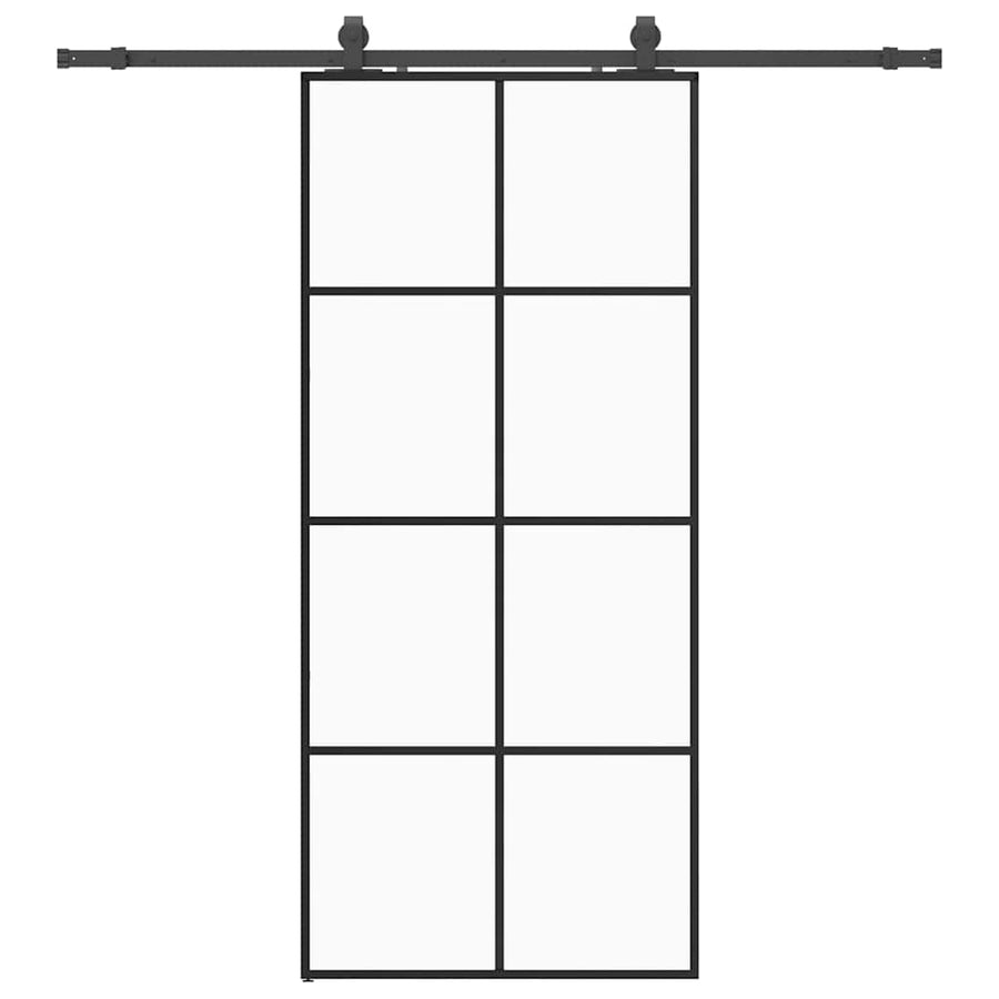 Schuifdeur met beslagset 90x205 cm ESG glas zwart