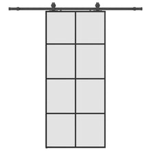 Schuifdeur met beslagset 90x205 cm ESG glas zwart