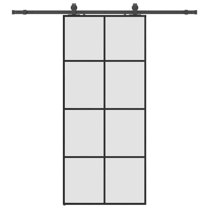 Schuifdeur met beslagset 90x205 cm ESG glas zwart
