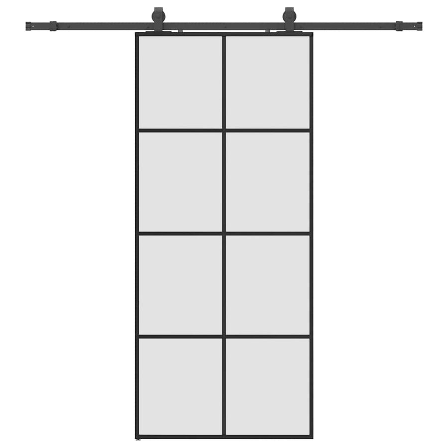 Schuifdeur met beslagset 90x205 cm ESG glas zwart