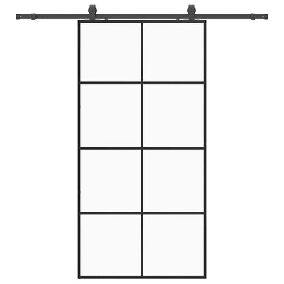 Schuifdeur met beslagset 102,5x205 cm ESG glas zwart