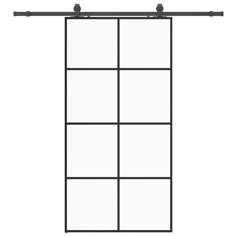 Schuifdeur met beslagset 102,5x205 cm ESG glas zwart