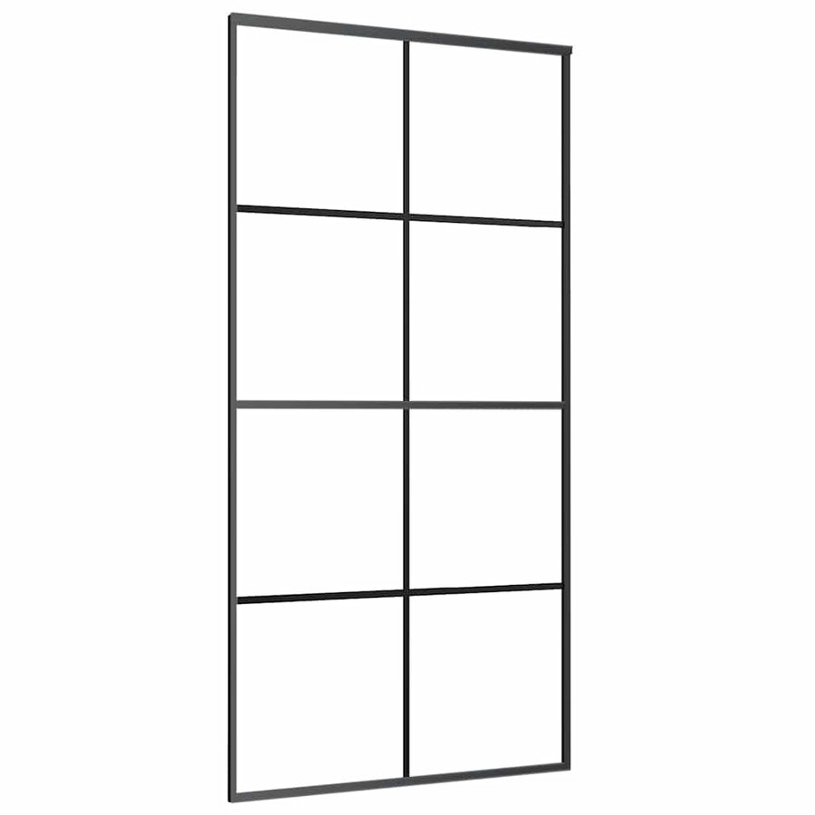 Schuifdeur met beslagset 102,5x205 cm ESG glas zwart