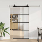 Sliding door with hardware set 102.5x205 cm ESG glass black