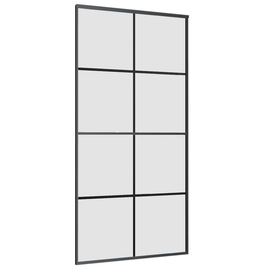 Schuifdeur met beslagset 102,5x205 cm ESG glas zwart