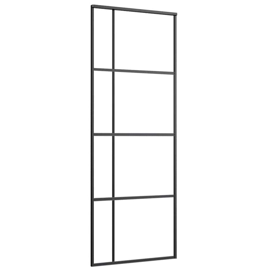 Schuifdeur met beslagset 76x205 cm ESG glas zwart