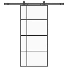 Schuifdeur met beslagset 90x205 cm ESG glas zwart