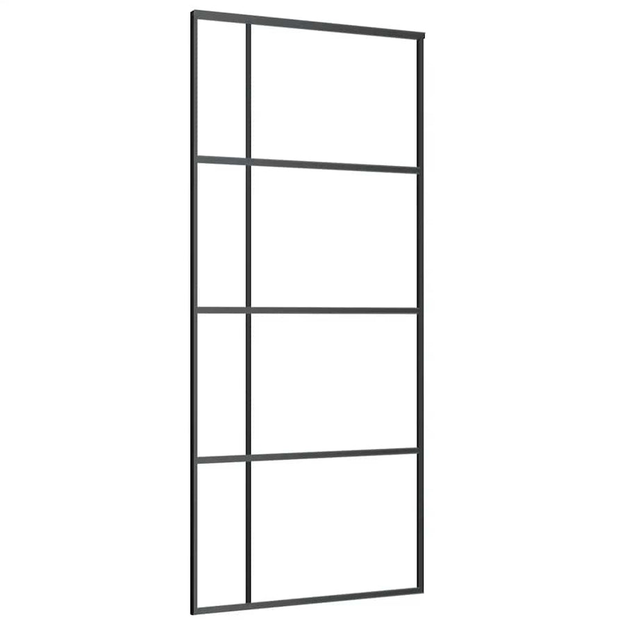 Schuifdeur met beslagset 90x205 cm ESG glas zwart