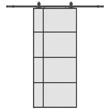 Schuifdeur met beslagset 90x205 cm ESG glas zwart