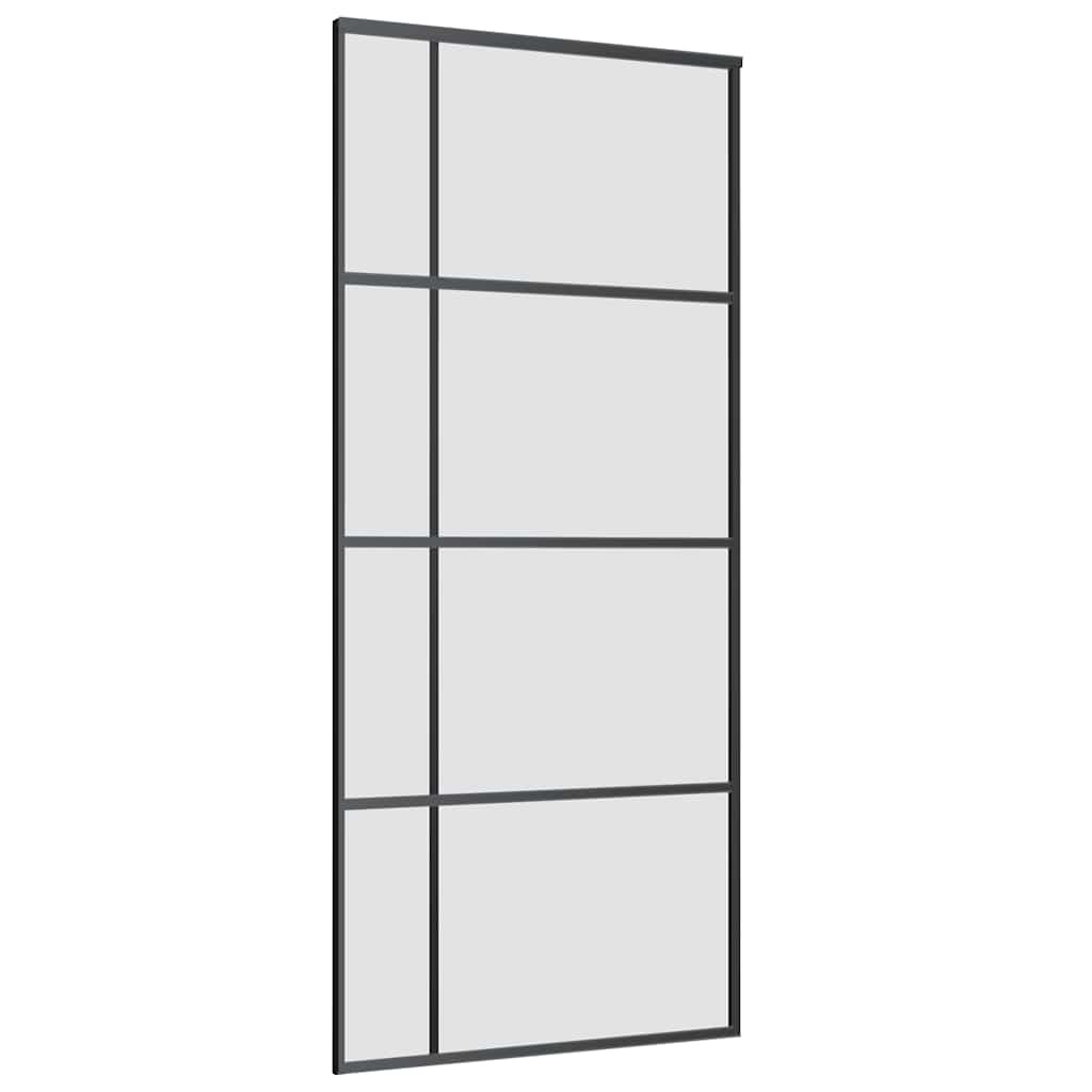 Schuifdeur met beslagset 90x205 cm ESG glas zwart