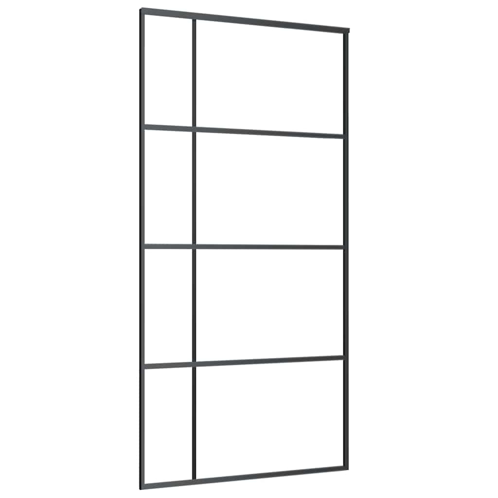 Schuifdeur met beslagset 102,5x205 cm ESG glas zwart