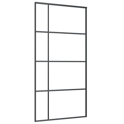 Schuifdeur met beslagset 102,5x205 cm ESG glas zwart