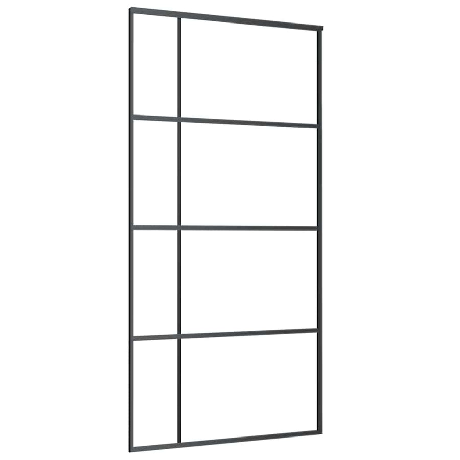 Schuifdeur met beslagset 102,5x205 cm ESG glas zwart