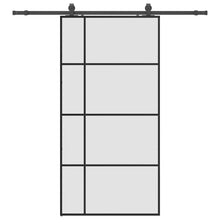 Schuifdeur met beslagset 102,5x205 cm ESG glas zwart