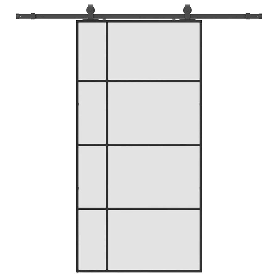 Schuifdeur met beslagset 102,5x205 cm ESG glas zwart