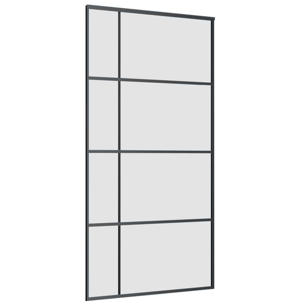 Schuifdeur met beslagset 102,5x205 cm ESG glas zwart