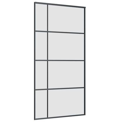Schuifdeur met beslagset 102,5x205 cm ESG glas zwart