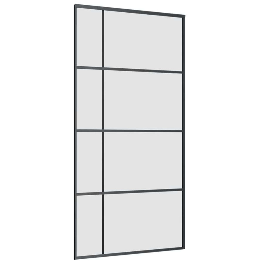 Schuifdeur met beslagset 102,5x205 cm ESG glas zwart