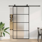 Sliding door with hardware set 102.5x205 cm ESG glass black