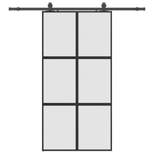 Schuifdeur met beslagset 102,5x205 cm gehard glas zwart