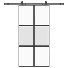 Schuifdeur met beslagset 102,5x205 cm gehard glas zwart