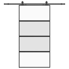 Schuifdeur met beslagset 102,5x205 cm gehard glas zwart
