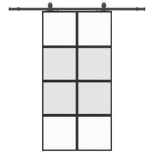 Schuifdeur met beslagset 102,5x205 cm gehard glas zwart