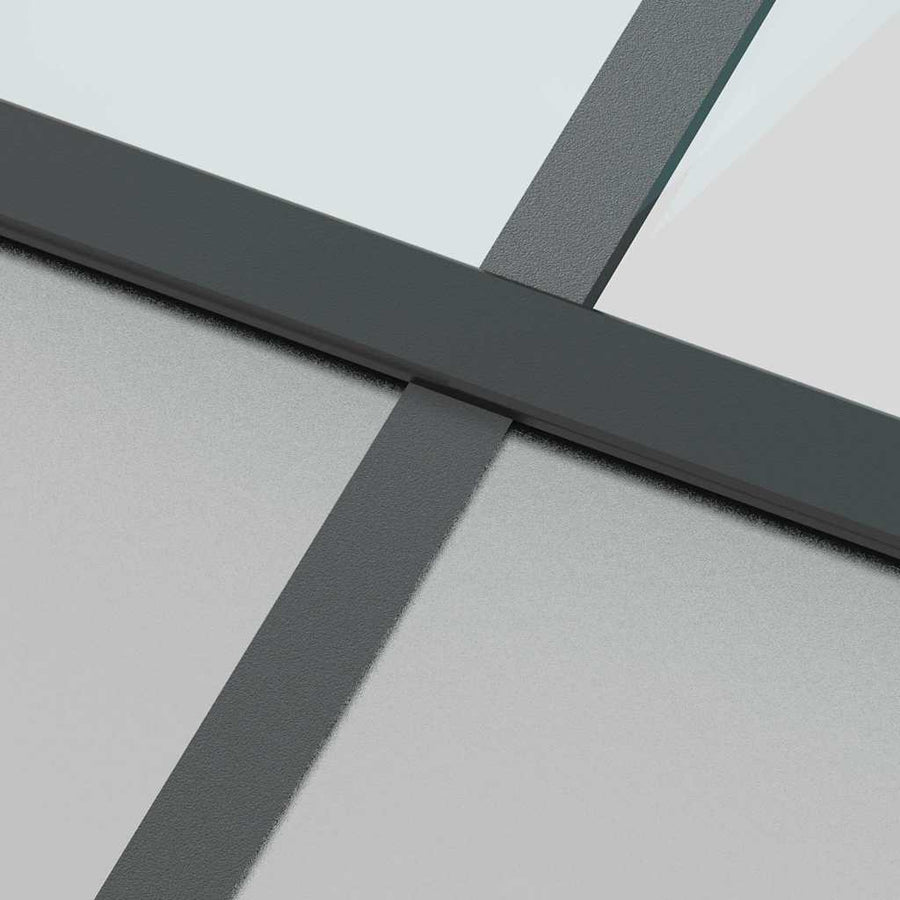 Schuifdeur met beslagset 90x205 cm gehard glas zwart