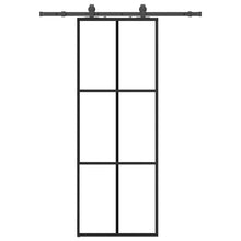 Schuifdeur met beslagset 76x205 cm ESG glas zwart