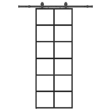 Schuifdeur met beslagset 76x205 cm ESG glas zwart