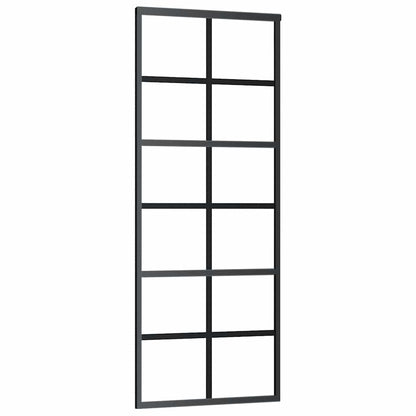 Schuifdeur met beslagset 76x205 cm ESG glas zwart